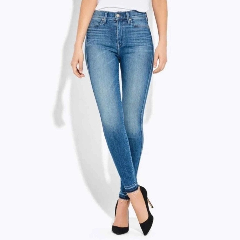 AYR The Riser Skinny Jeans Women 29‎ Blue High Rise Raw Hem Denim Made in USA